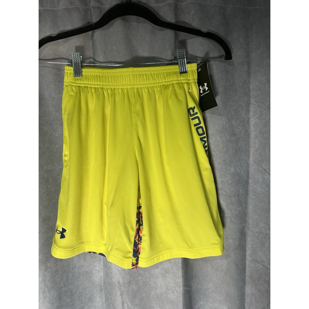 Under Armour Youth Boys Size M Loose Fit Shorts Neon Yellow NWT